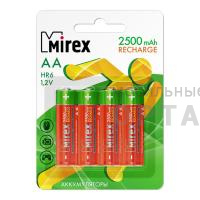 Аккумулятор Ni-MH Mirex HR6 / AA 2500mAh 1,2V 4 шт (4/40/200), ecopack