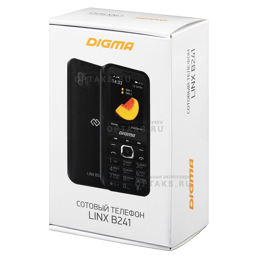 Мобильный кнопочный телефон Digma LINX B241 32Mb серый 2Sim 2.44