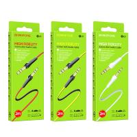Кабель AUX, Jack 3,5mm(m)-Jack 3,5mm(m) Borofone BL6, 1m, красный