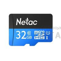 Карта памяти 32 Гб MicroSD Netac P500 Standard U1/Class 10 (90 Mb/s) без адаптера