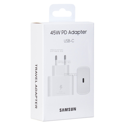 Ориг для Samsung, сетевое зарядное устройство USB-C 45W PD Adapter, белый (в коробке) 